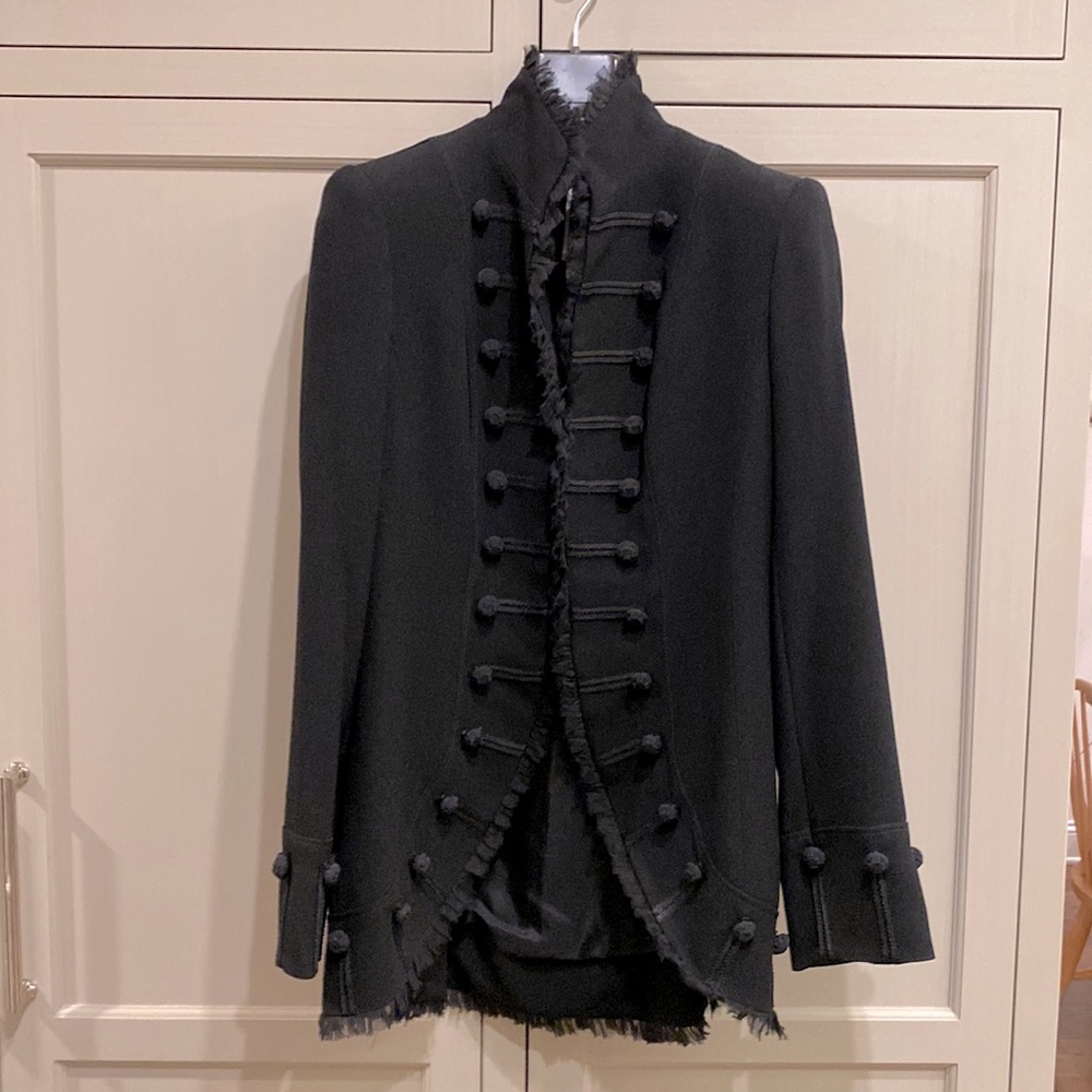 Zelda Black Blazer Military-style, Chic and Dressy  with Frog-style Closure